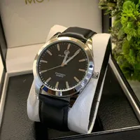 Movado Men's Datron Quartz Black Dial & Leather Strap Watch - Elegant Luxury Timepiece for Sophisticated Ghanaian Style - View 2