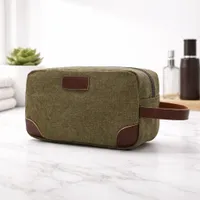 Quality Canvas Toiletry Bag with Faux Leather Accents – Stylish Travel Dopp Kit for Grooming Essentials and Bathroom Organization - View 2