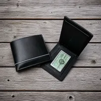Men's Premium Brown and Black Bi-Fold Faux Leather Wallet with ID Window, Multiple Card Slots  Slim Design - Durable  Stylish for Everyday Carry - View 2