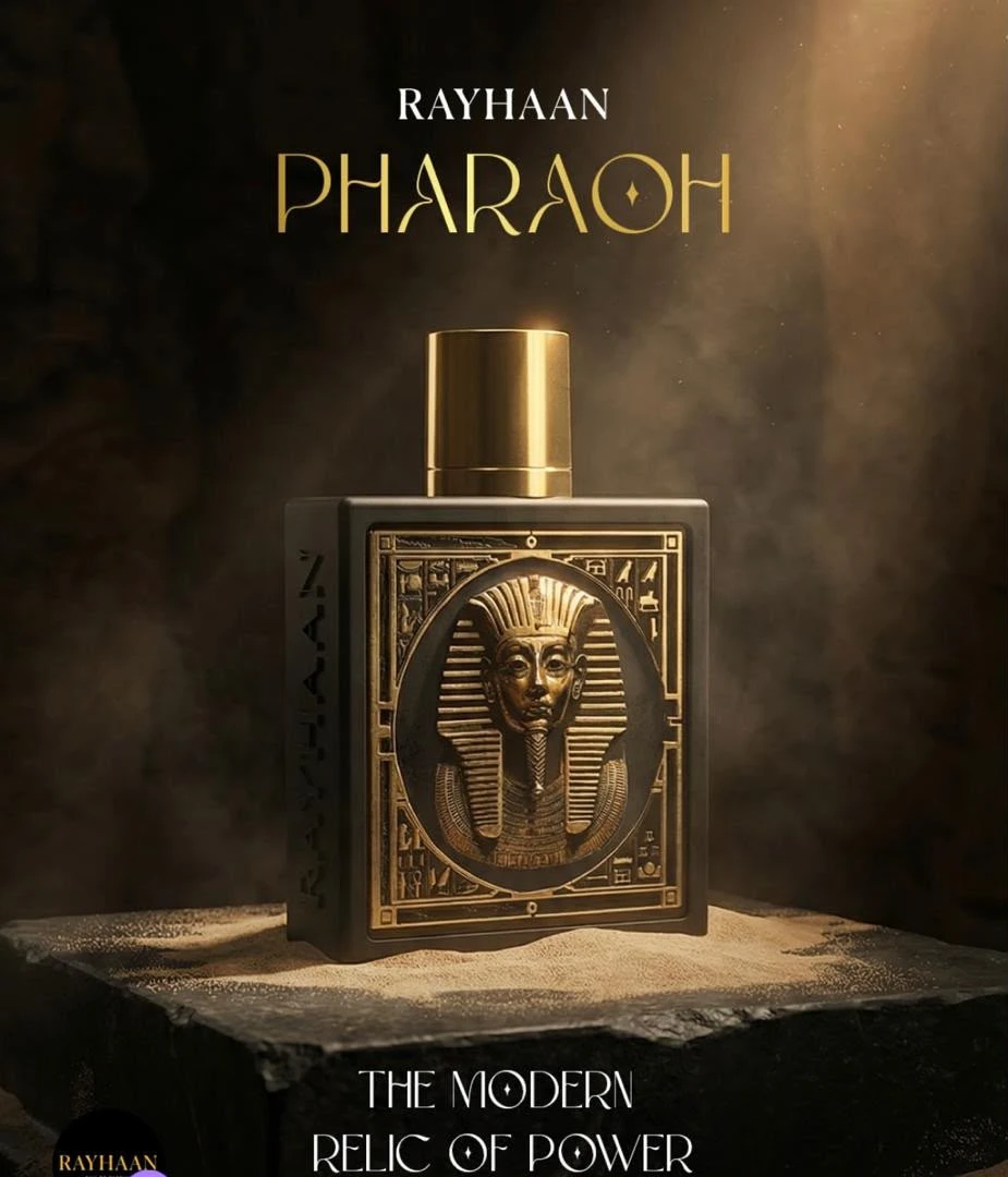 Rayhaan Pharaoh Men's Luxury Eau de Parfum - Golden Egyptian Royal Scent, Long-Lasting & Sophisticated Fragrance