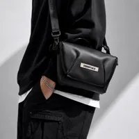 Essentials Dark Grey Padded Messenger Bag for Unisex – Stylish Crossbody Shoulder Bag for Modern Streetwear & Daily Essentials - View 2