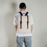 Waterproof Gore-tex Minimalist Flap-Top Backpack Bag with Adjustable Buckle Straps - Durable Everyday Carry for School and Travel - View 1