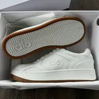 Alo Original Yoga Recovery Mode White Sneakers – Gum Sole Comfort Athleisure Shoes for Everyday Fashion - View 1