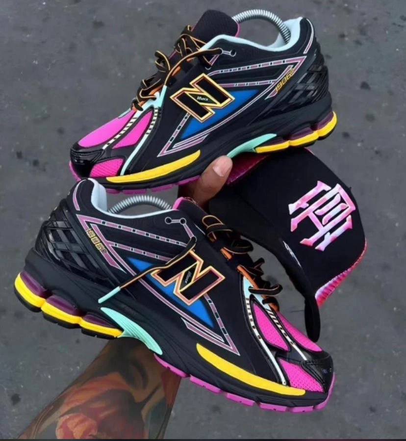 New Balance 1906R Unisex Black Pink Blue Yellow Multi-Color Lifestyle Sneakers - Bold Retro Athletic Shoes for Everyday Style & Comfort