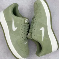 Nike Air Force 1 07 Low Olive Green Suede Sneakers - Classic AF1 Casual Shoes for Everyday Style and Comfort - View 1