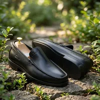 Clarks Men's Classic Black Leather Loafers - Premium Slip-On Formal & Smart Casual Shoes for Gentlemen - View 2