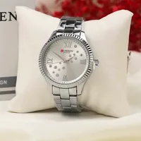 Women's Curren Elegant Silver Stainless Steel Watch with Sparkling Crystal Dial  Classic Roman Numerals - Stylish Ladies Fashion Wristwatch - View 1