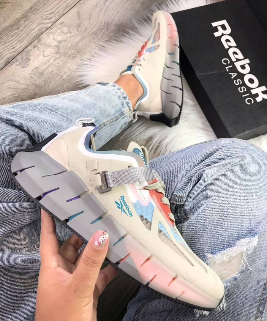 Unisex Reebok Zig Kinetica II Energy Return Sneakers - Cream Multi-Color Lifestyle Trainers for Dynamic Comfort & Style