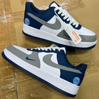 Nike Air Force 1 Low PSG Edition Sneakers - Stylish White, Navy  Grey Casual Trainers for Everyday Comfort  Street Style - View 1