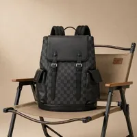 Stylish Black Checkered Designer-Inspired Backpack Bag - Durable Faux Leather Urban Travel Rucksack with Padded Straps for Men  Women - View 1