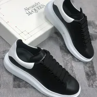 Alexander McQueen Black  White Platform Sneakers - Luxury Lace-up Fashion Trainers with Chunky Sole - View 2
