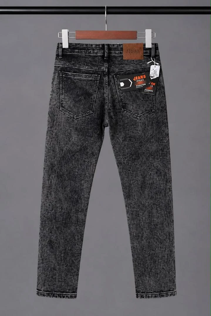 Men's DEL NIZY Classic Dark Blue Straight Leg Denim Jeans - Premium Comfort & Timeless Style for Everyday Wear