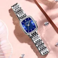 CURREN BLANCHE Women's Luxury Gold and Silver Square Dial Watch with Diamond Accent Metal Link Bracelet - Elegant Ladies Fashion Timepiece - View 2