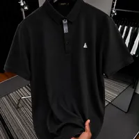 Men's Elegant Black Polo Shirt - Premium Short Sleeve Casual  Smart Top with Distinctive Sailboat Embroidery Style for Everyday Comfort - View 1