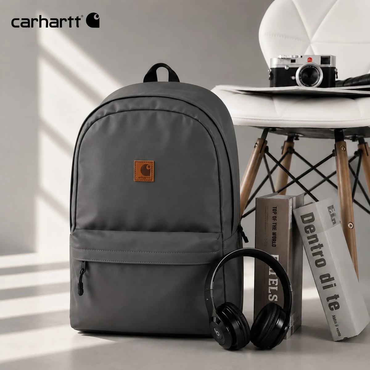 Carhartt Classic Canvas Leather Durable Everyday Backpack - Versatile Rucksack for School, Work, Travel