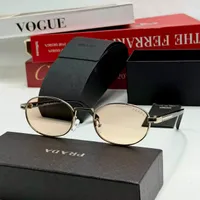 Prada Unisex Gradient Oval Designer Sunglasses with Sleek Metal Frame - Luxury Eyewear for Style & UV Protection - View 3