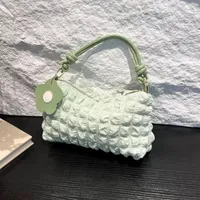 Women's Chic Black Puffy Shoulder Bag - Trendy Bubble Texture Handbag with Knotted Straps for Everyday Fashion & Style - View 2