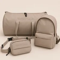 3 in 1 Essentials Modern Minimalist Beige 3-Piece Bag Set Stylish Duffel, Backpack  Crossbody for Travel - View 1