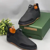 CAT Men's Black Slip-On Casual Shoes with Textured Sides  Brown Sole - Everyday - View 1