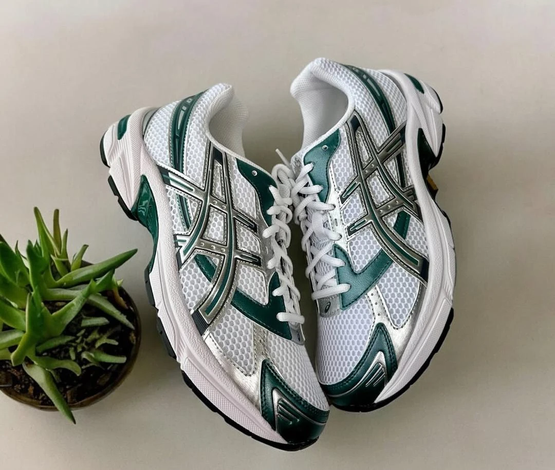 ASICS GEL-1130 White Teal Green Running-Inspired Lifestyle Sneakers – Comfortable Everyday Athletic Shoes