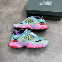 Women New Balance 9060 Vibrant Multi-Color Retro Lifestyle Sneakers - Eye-Catching Green, Pink  Purple Chunky Fashion Trainers - View 2