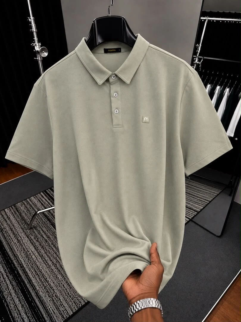 DUNYA Men's Cotton Short Sleeve Polo Shirt – Versatile  Comfortable Everyday Essential for Smart Casual Wear