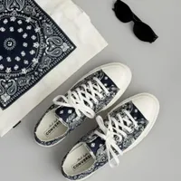 Converse Chuck 70 Low Top Unisex Sneakers with Navy Blue Paisley Bandana Print  Classic Canvas Shoes for Men - View 3