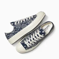 Converse Chuck 70 Low Top Unisex Sneakers with Navy Blue Paisley Bandana Print  Classic Canvas Shoes for Men - View 1
