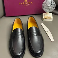 Men's Premium Black and Brown Leather Penny Loafers – Classic Slip-On Dress Shoes for Formal  Smart Casual Style - View 1