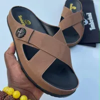 Men's Timberland Black and Brown Crossover Strap Slides – Premium Comfort Slip-On Sandals for Casual  Stylish Everyday Wear - View 2