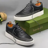 Men's Timberland Navy Blue Faux Leather Casual Low-Top Sneakers with White Sole - Stylish Everyday Comfort  Modern Design - View 4