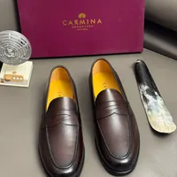Men's Premium Black and Brown Leather Penny Loafers – Classic Slip-On Dress Shoes for Formal  Smart Casual Style - View 4