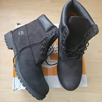 Men's Timberland Original Premium 6-Inch Black Nubuck Waterproof Boots - Iconic, and Durable Tim's Boot Footwear - View 3