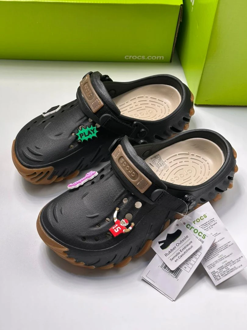 Crocs Original Echo Clogs Sandals Slippers Slides with Silicon Stickers