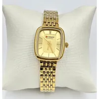 CURREN BLANCHE Women's Luxury Gold and Silver Square Dial Watch with Diamond Accent Metal Link Bracelet - Elegant Ladies Fashion Timepiece - View 1