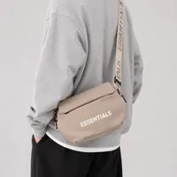Essentials Unisex Beige Crossbody Messenger Bag – Stylish Everyday Carry Pouch for Men & Women, Adjustable Strap for Casual Streetwear & Travel - View 1