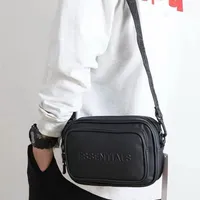 Essentials Minimalist Crossbody Messenger Bag - Stylish Everyday Side Shoulder Pouch in Black  Beige for Modern Daily Carry - View 4