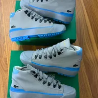 Lacoste Grey Blue Mid Gripshot Trek Trailblazer Sneakers - Durable Casual Boots with Chunky Sole for Urban Adventures - View 1