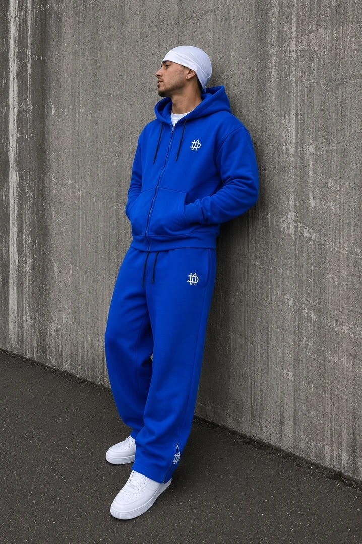Men's Daily Paper Full Zip Hoodie  Wide Leg Sweatpants Tracksuit Set - Premium Comfort Co-ord - Available in different colors 