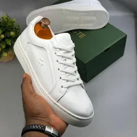 Men's Lacoste White Textured Leather Sneakers – Premium Casual and Semi-formal Flat Sole Men's Shoes for Effortless Style  All-Day Comfort - View 3
