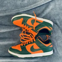 Nike SB Dunk Low Street Style Green and Orange Low-Top Sneakers Retro Kicks - View 2
