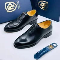 Men's Frank Perry Classic Black Smooth Leather Oxford Dress Shoes - Formal Footwear for Business  Special Occasions - View 1