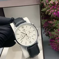 Daniel Wellington Men's Classic Chronograph Watch - Silver Case, White Dial  with Genuine Leather Strap Timepiece for Men - View 1
