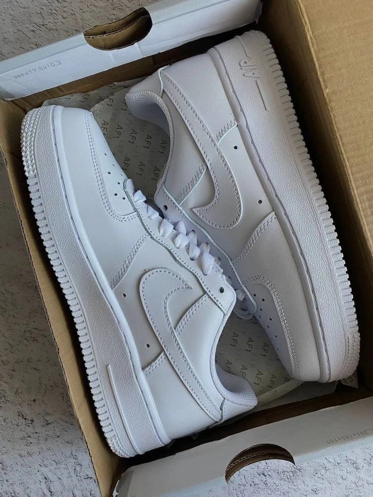 Nike Air Force 1 All White & All black Original Leather Sneakers fo men & women