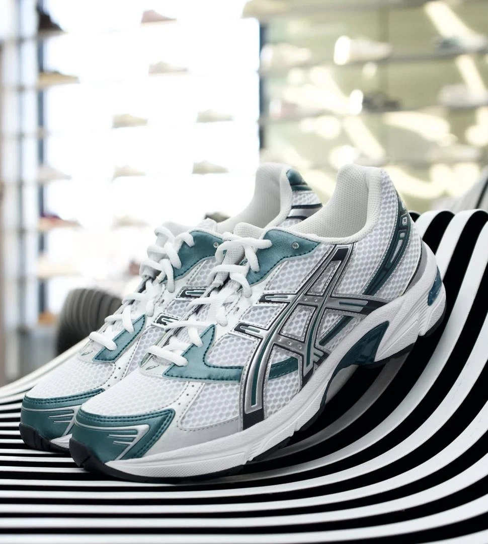 ASICS GEL-1130 White Teal Green Running-Inspired Lifestyle Sneakers – Comfortable Everyday Athletic Shoes