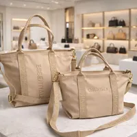 Cream Color ESSENTIALS Modern Tote and Crossbody Bag for Short Trips, Weekend Stays, Handbag Carry On Bags - Small and Large - View 1