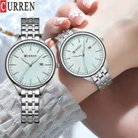 Elegant Women's CURREN 9099 Silver Stainless Steel Quartz Watch with Shimmering Crystal Markers  Date - View 3