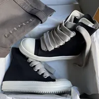 DRKSHDW High-Top Canvas Sneakers with Chunky White Laces  Iconic Contrast Cap Toe – Bold Black White Platform Sole Streetwear Shoes - View 1