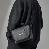 Essentials Dark Grey Padded Messenger Bag for Unisex – Stylish Crossbody Shoulder Bag for Modern Streetwear & Daily Essentials - View 3