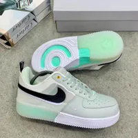 Nike Air Force 1 React Mint Green and White Sneakers with Translucent Heel  Modern Casual Kicks for Men and Women - View 2